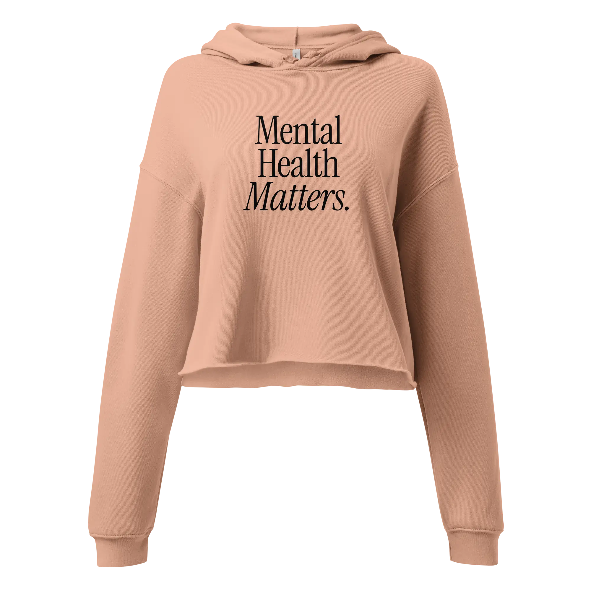 mental health matters peach cropped hoodie