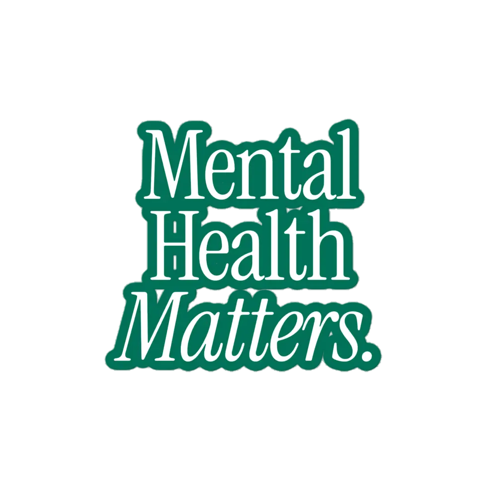 mental health matters green and white sticker